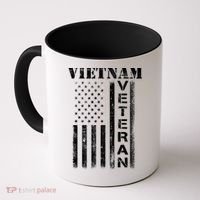 Vietnam Combat Veteran Flag Patriotic Veterans Day Gift Coffee Mug thumb 0
