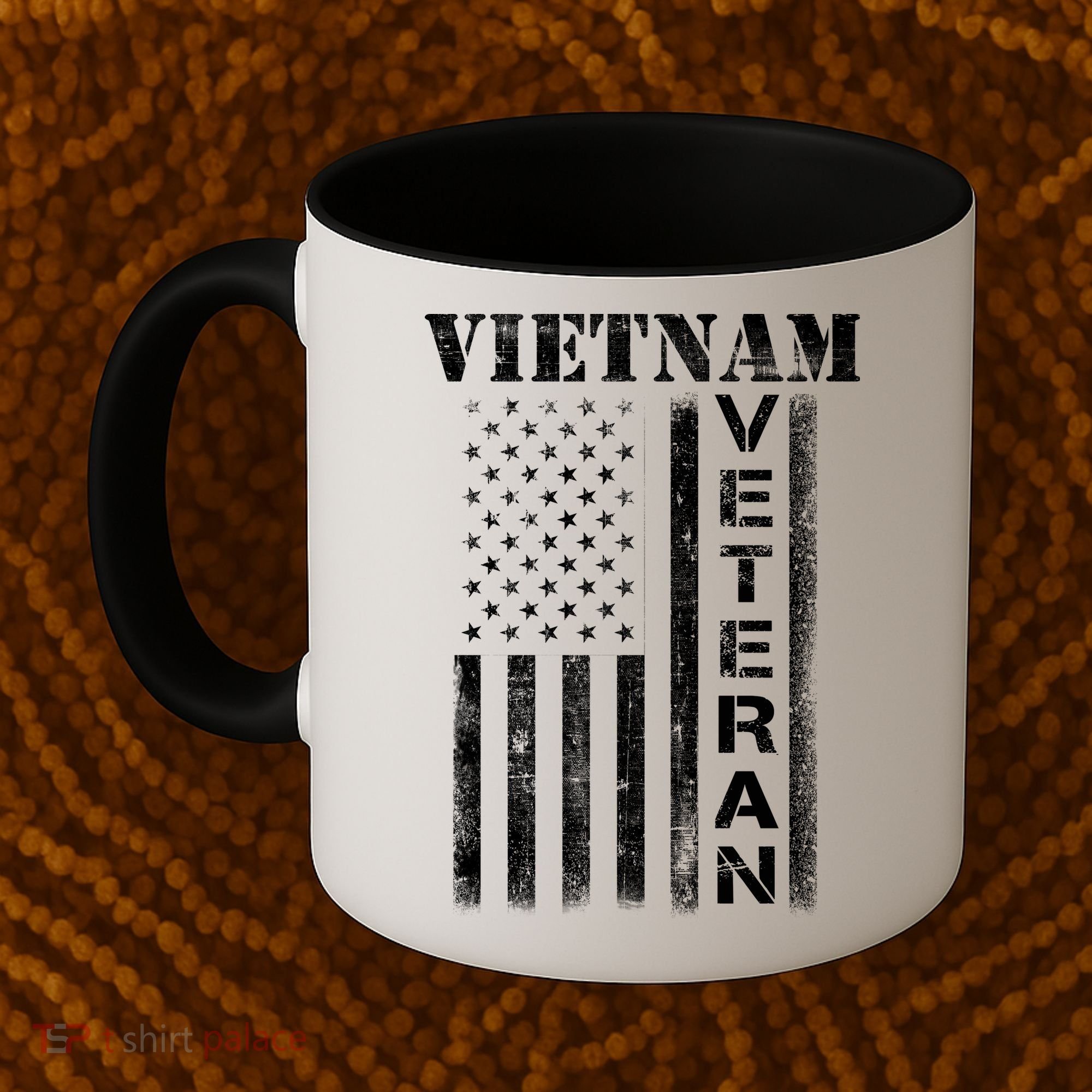 Vietnam Combat Veteran Flag Patriotic Veterans Day Gift Coffee Mug