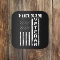 Vietnam Combat Veteran Flag Patriotic Veterans Day Gift Coaster thumb 0