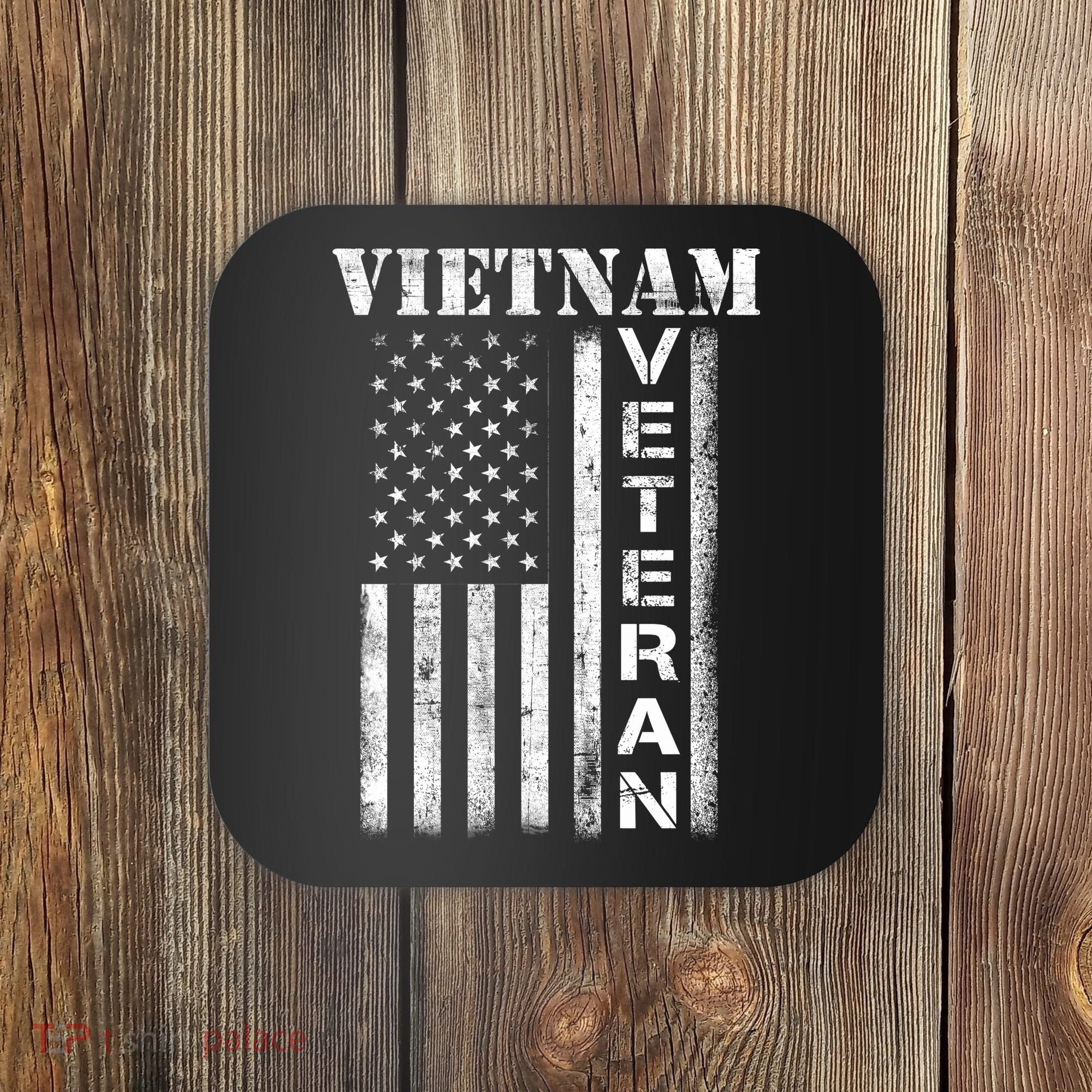 Vietnam Combat Veteran Flag Patriotic Veterans Day Gift Coaster