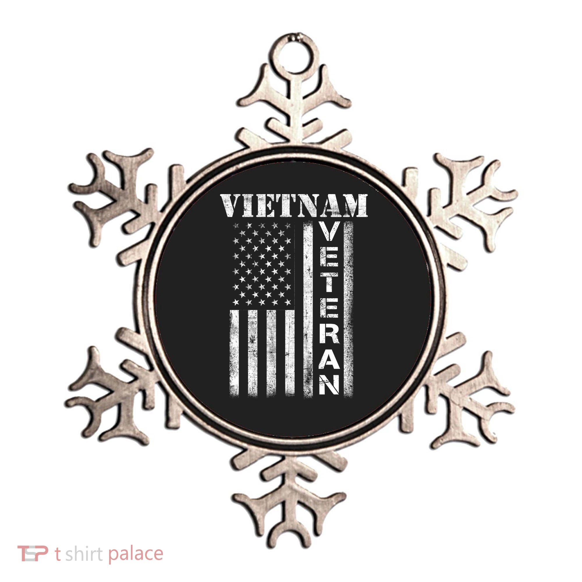 Vietnam Combat Veteran Flag Patriotic Veterans Day Gift Ornament