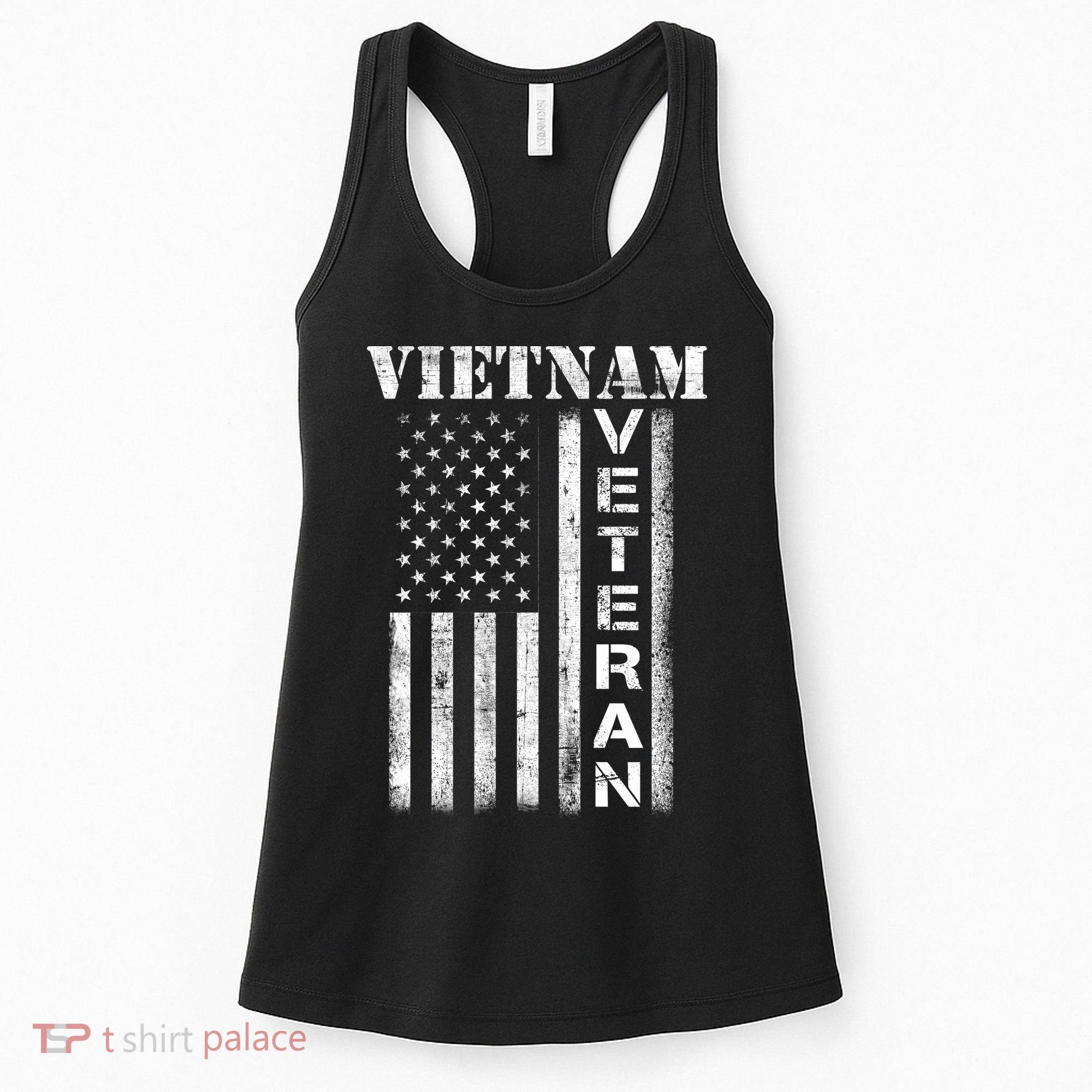 Vietnam Combat Veteran Flag Patriotic Veterans Day Gift Women's Tank Top