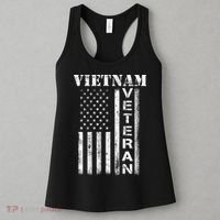 Vietnam Combat Veteran Flag Patriotic Veterans Day Gift Women's Tank Top thumb 3