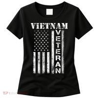 Vietnam Combat Veteran Flag Patriotic Veterans Day Gift Women's T-Shirt thumb 0