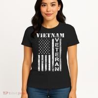 Vietnam Combat Veteran Flag Patriotic Veterans Day Gift Women's T-Shirt thumb 4