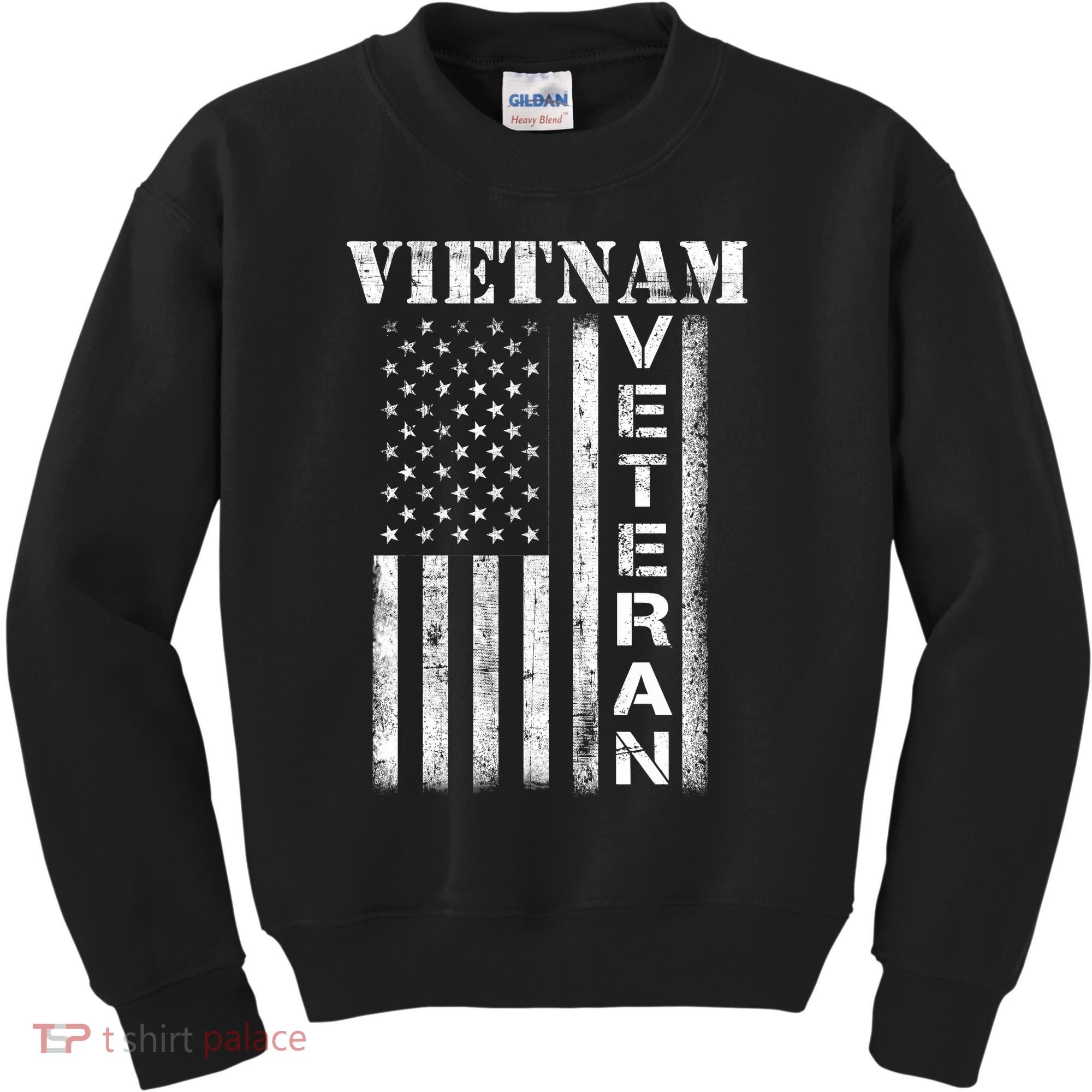 Vietnam Combat Veteran Flag Patriotic Veterans Day Gift Kids Sweatshirt