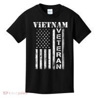 Vietnam Combat Veteran Flag Patriotic Veterans Day Gift Kids T-Shirt thumb 0