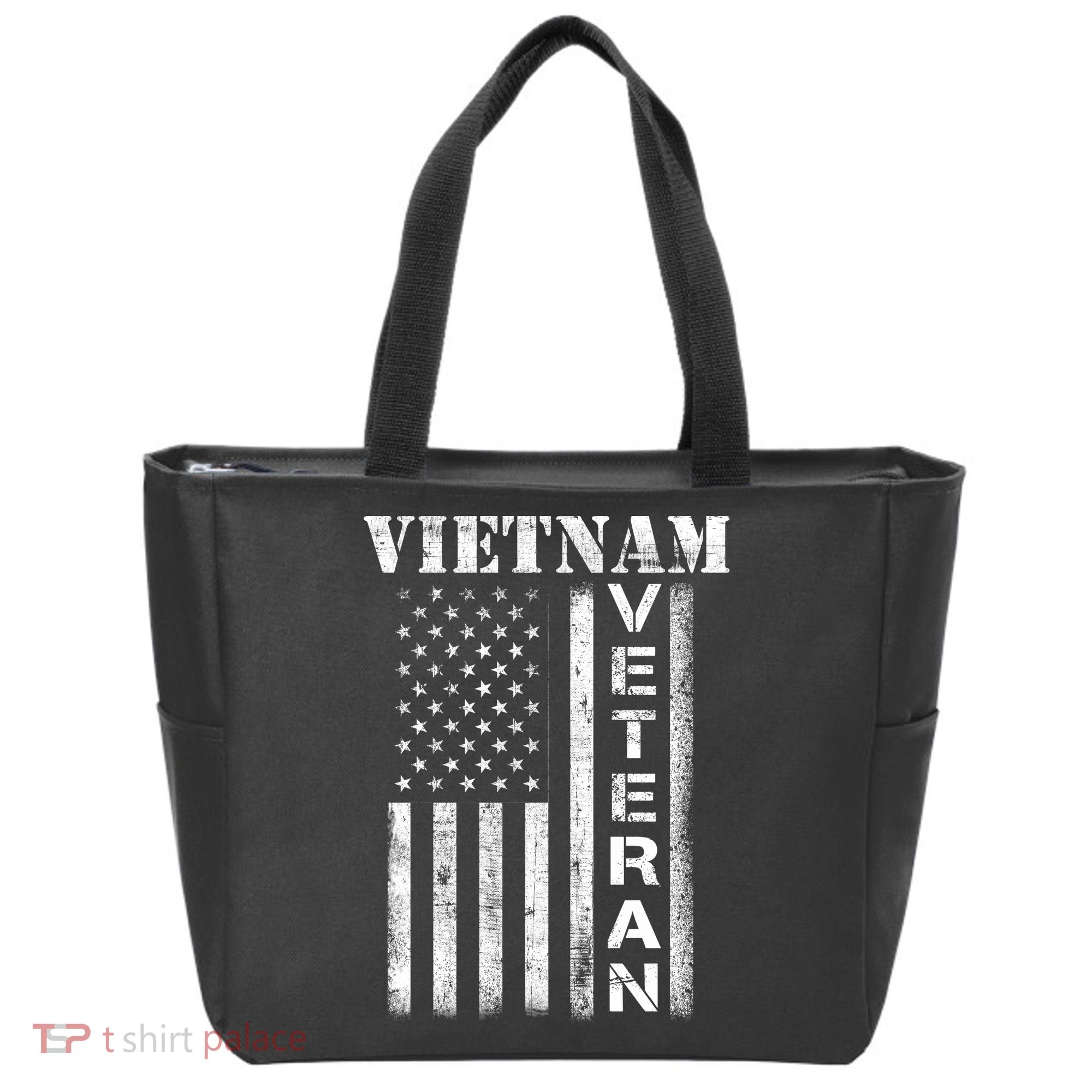 Vietnam Combat Veteran Flag Patriotic Veterans Day Gift Tote Bag