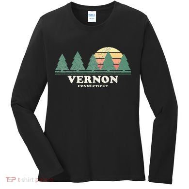 Vernon Ct Vintage Throwback Retro 70s Women's Long Sleeve Shirt