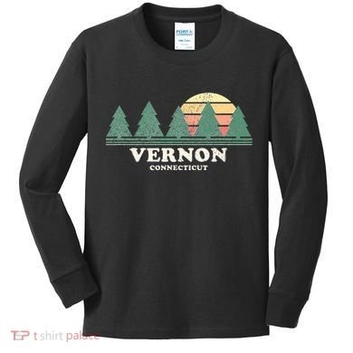 Vernon Ct Vintage Throwback Retro 70s Kids Long Sleeve Shirt