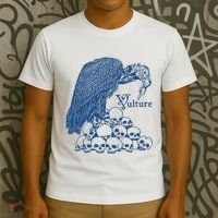 Vulture Cool Vulture Skull Graphic T-Shirt thumb 3