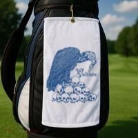 Vulture Cool Vulture Skull Graphic Golf Towel thumb 2