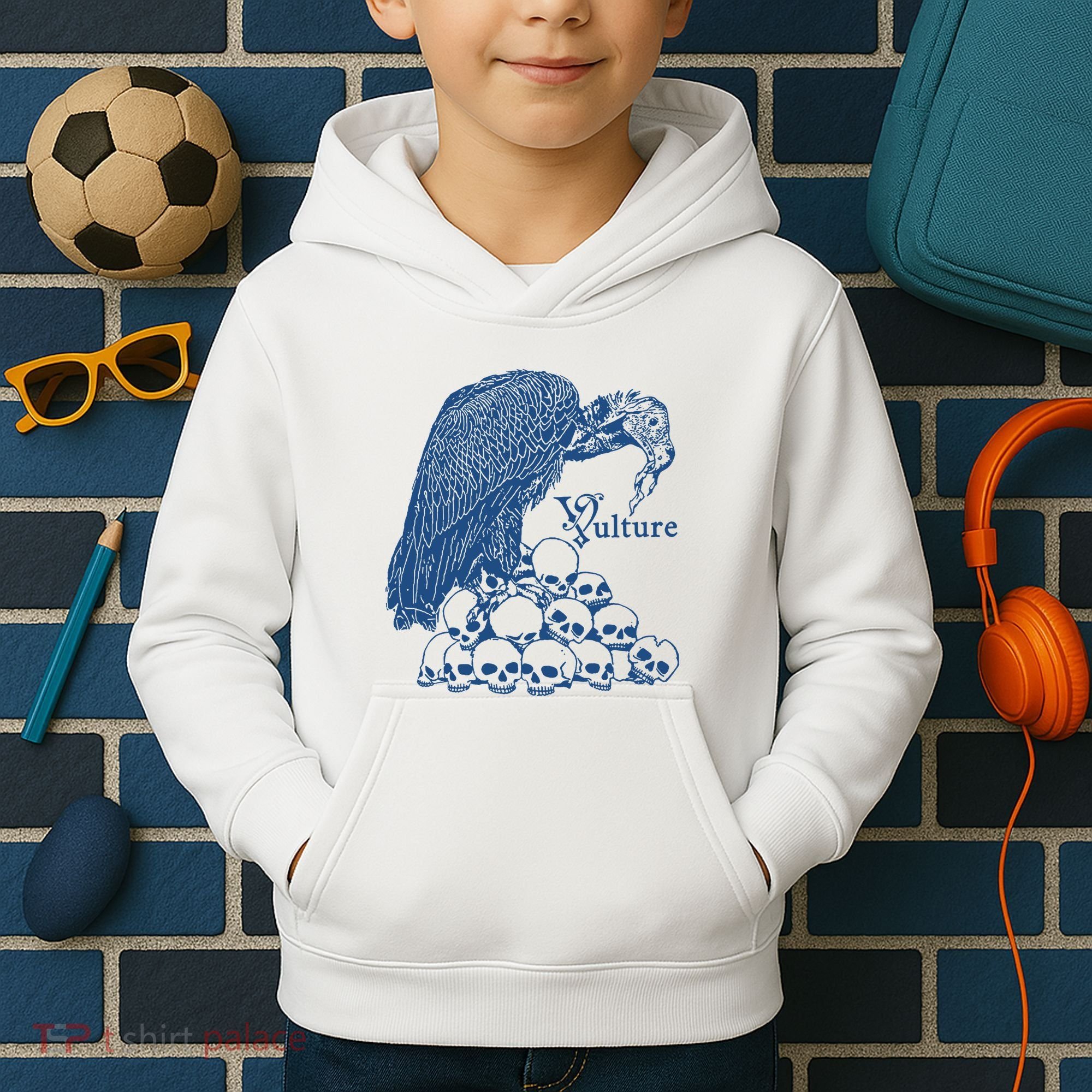 Vulture Cool Vulture Skull Graphic Kids Hoodie