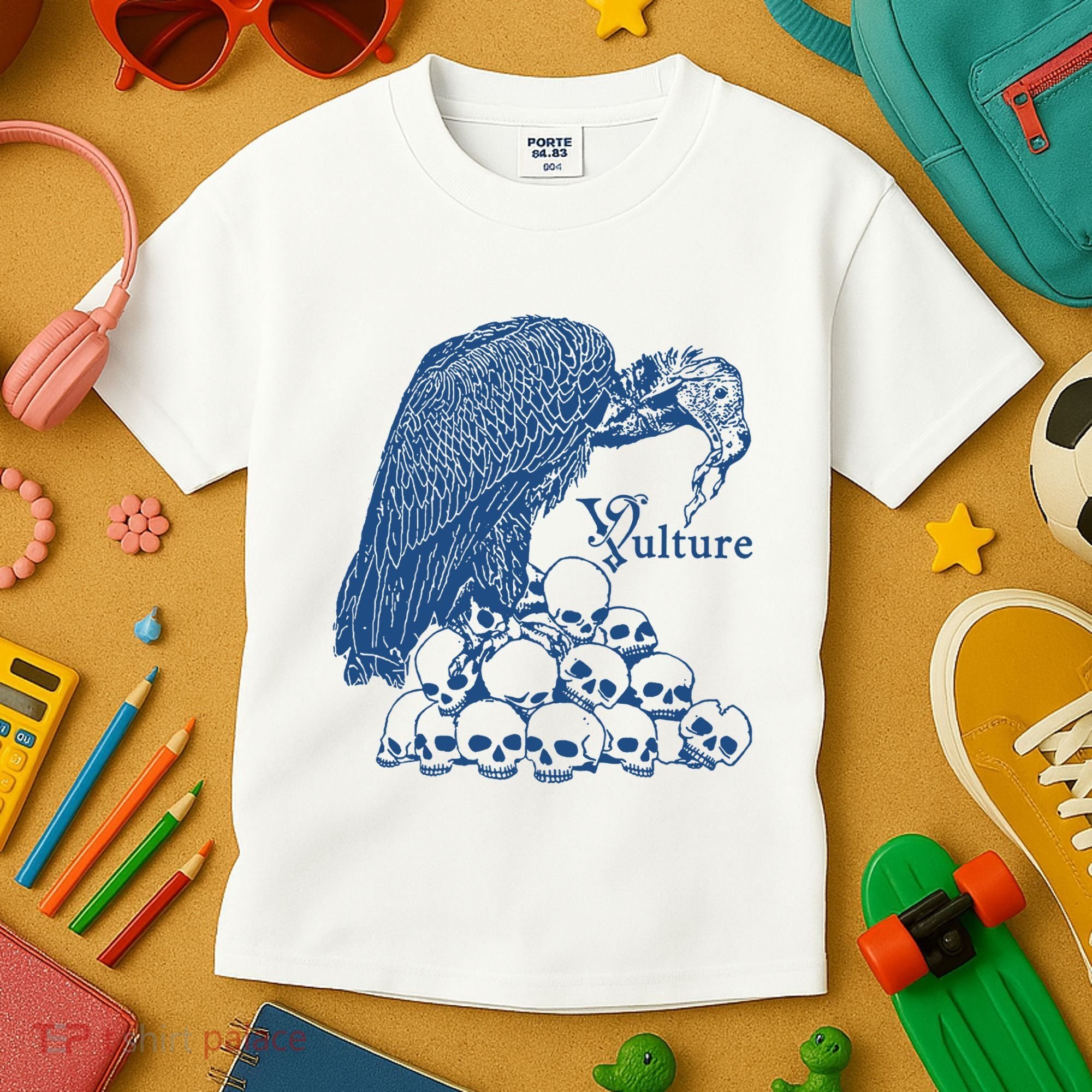 Vulture Cool Vulture Skull Graphic Kids T-Shirt