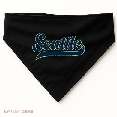 Vintage Classic Varsity Logo Style Seattle USA-Made Doggie Bandana