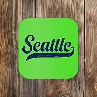Vintage Classic Varsity Logo Style Seattle Coaster