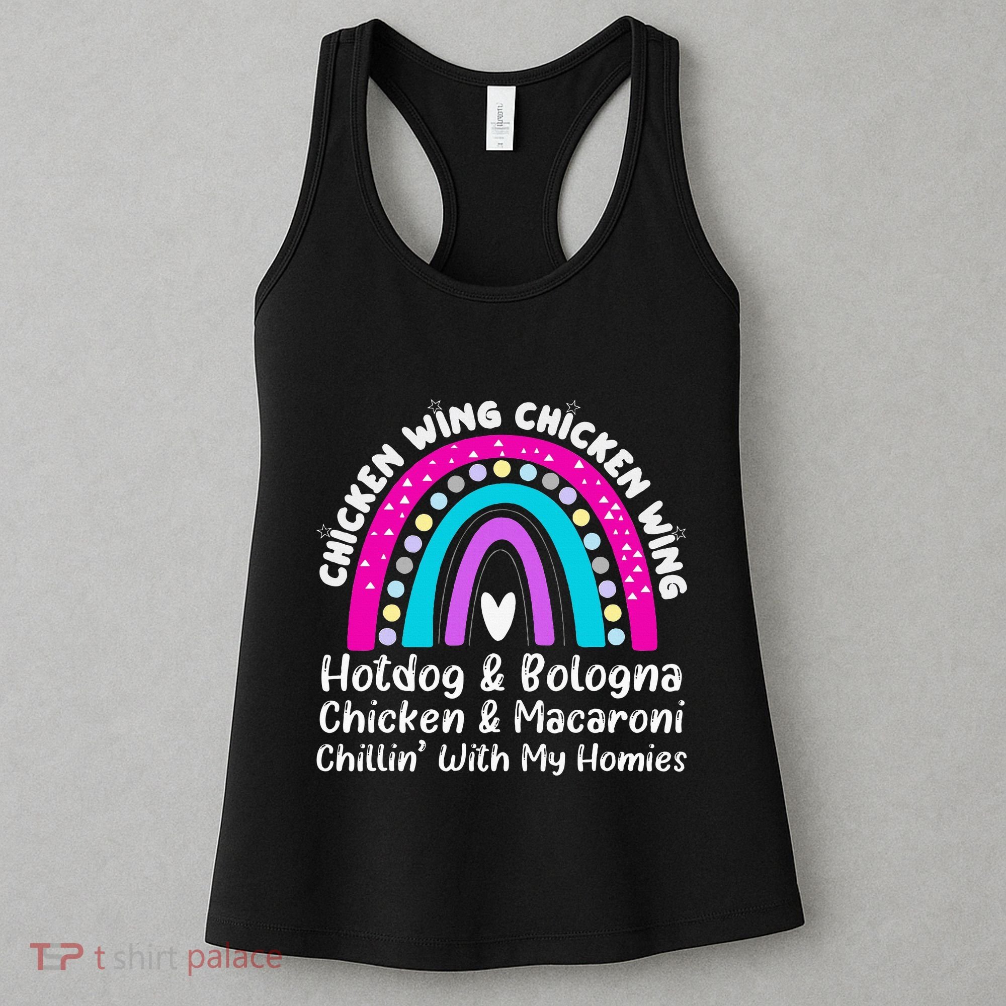 Viral Chicken Wing Chicken Wing Hot Dog Bologna Song Lyric Women's Tank Top