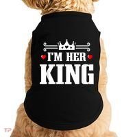 Valentines Couple Wedding Anniversary His Queen Her King Doggie Tank thumb 0