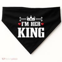 Valentines Couple Wedding Anniversary His Queen Her King USA-Made Doggie Bandana thumb 0