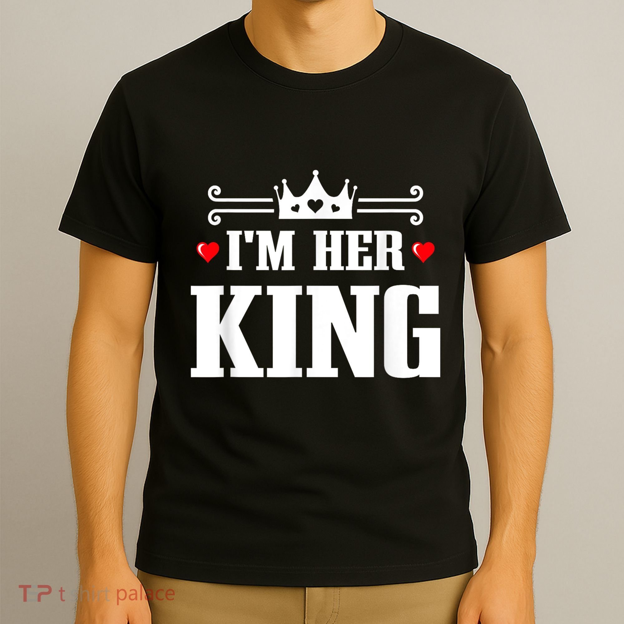 Valentines Couple Wedding Anniversary His Queen Her King T-Shirt