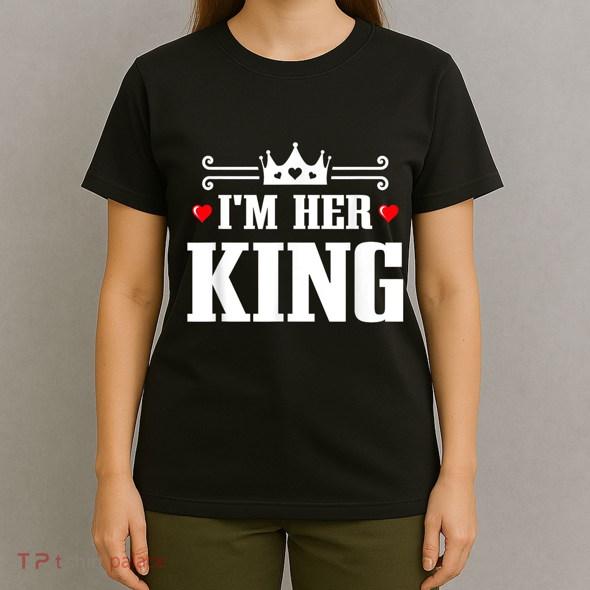 Valentines Couple Wedding Anniversary His Queen Her King T-Shirt