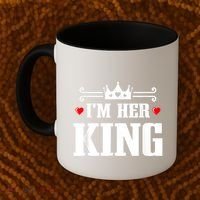 Valentines Couple Wedding Anniversary His Queen Her King Coffee Mug thumb 2