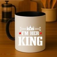 Valentines Couple Wedding Anniversary His Queen Her King Coffee Mug thumb 4