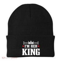 Valentines Couple Wedding Anniversary His Queen Her King Beanie thumb 0