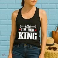 Valentines Couple Wedding Anniversary His Queen Her King Women's Tank Top thumb 2