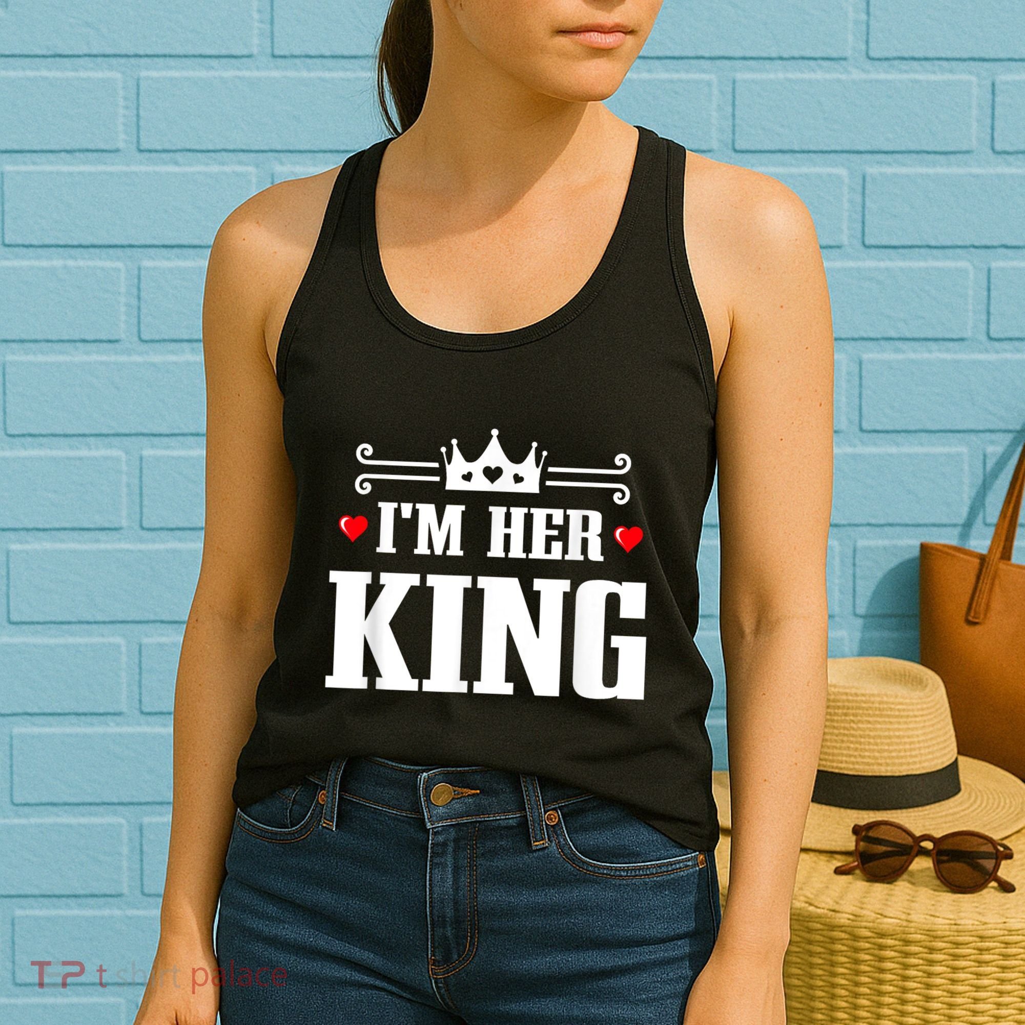 Valentines Couple Wedding Anniversary His Queen Her King Women's Tank Top