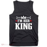 Valentines Couple Wedding Anniversary His Queen Her King Tank Top thumb 0