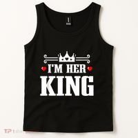 Valentines Couple Wedding Anniversary His Queen Her King Tank Top thumb 2
