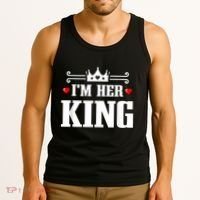 Valentines Couple Wedding Anniversary His Queen Her King Tank Top thumb 3