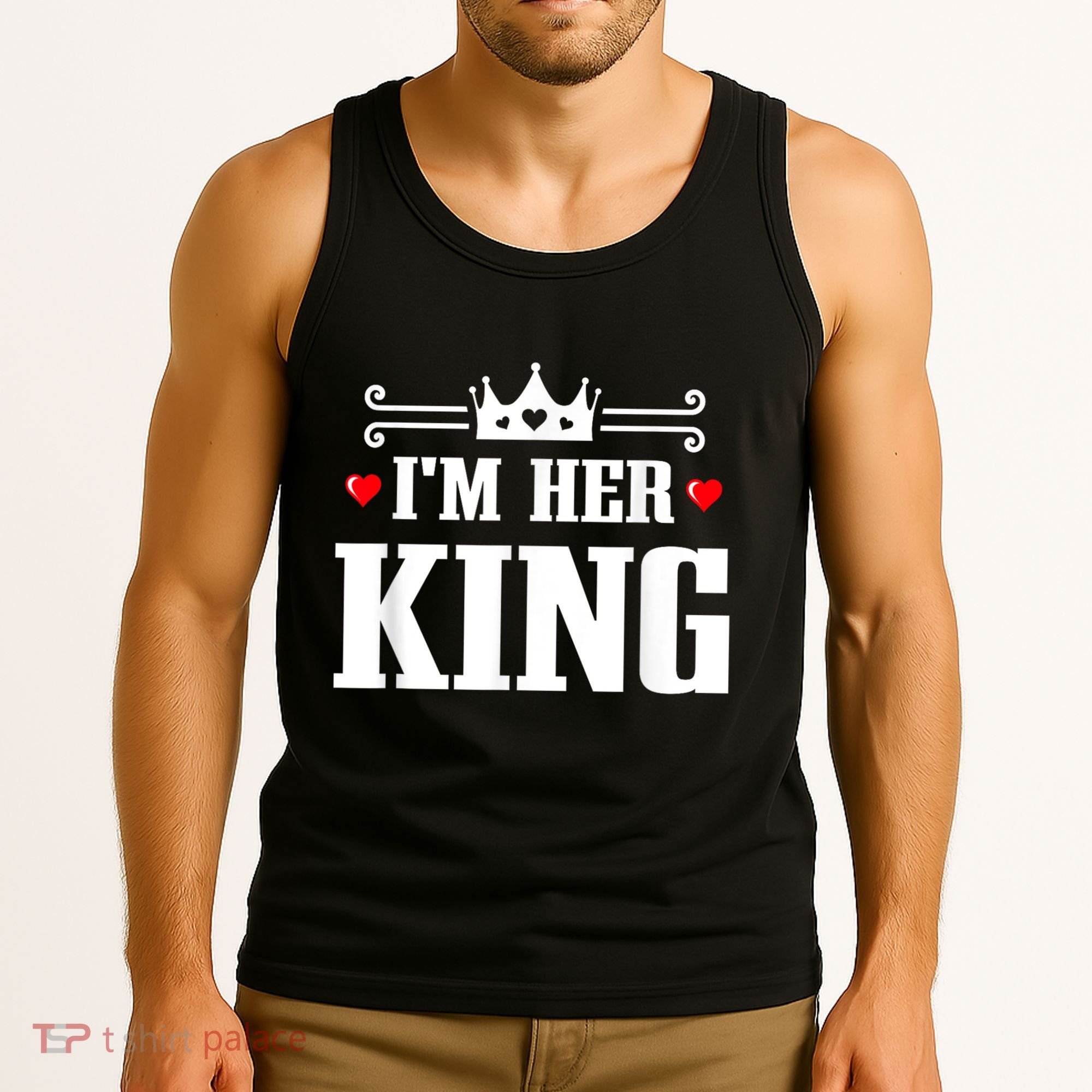 Valentines Couple Wedding Anniversary His Queen Her King Tank Top