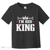 Valentines Couple Wedding Anniversary His Queen Her King Toddler T-Shirt thumb 0