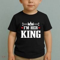 Valentines Couple Wedding Anniversary His Queen Her King Toddler T-Shirt thumb 2