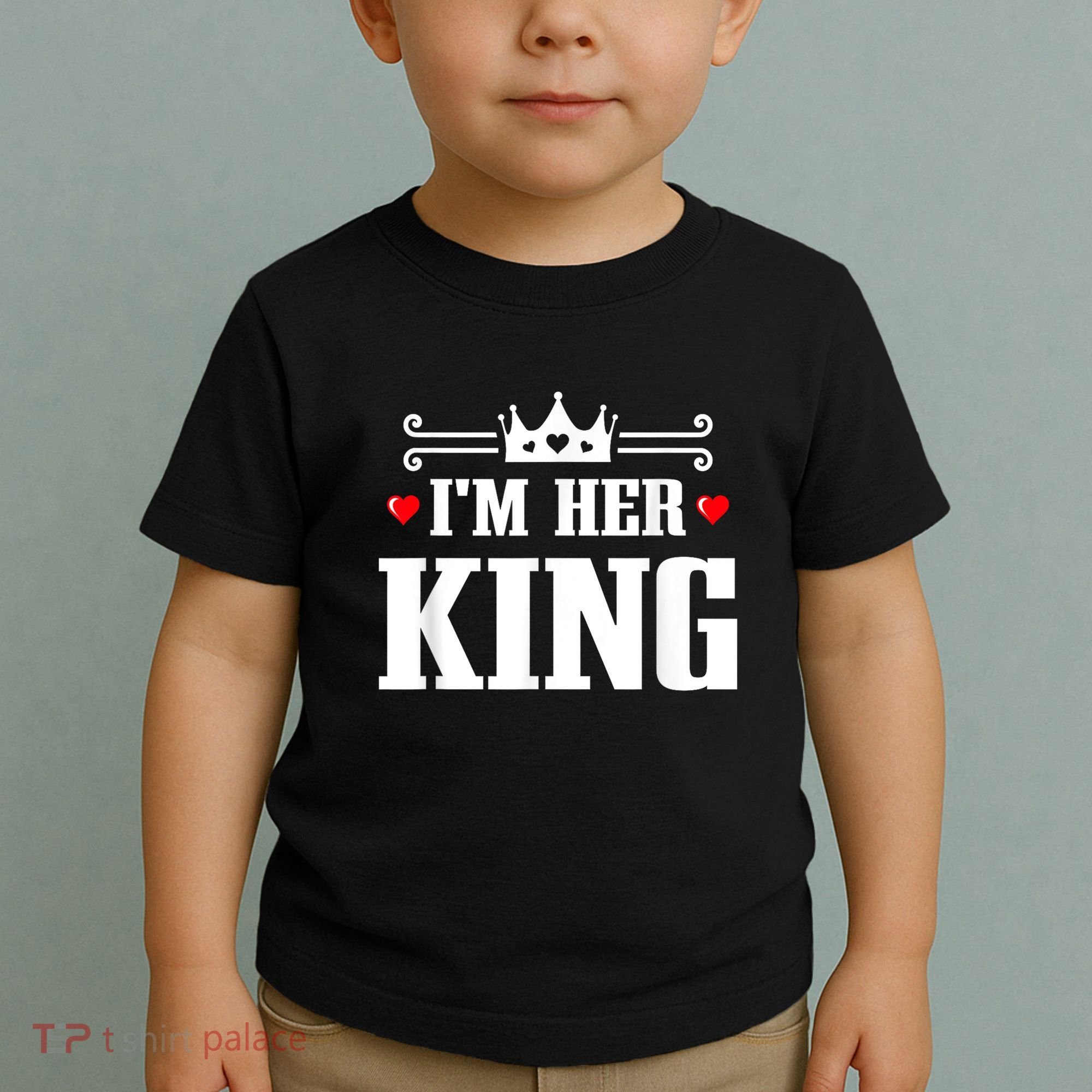 Valentines Couple Wedding Anniversary His Queen Her King Toddler T-Shirt