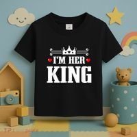 Valentines Couple Wedding Anniversary His Queen Her King Toddler T-Shirt thumb 3