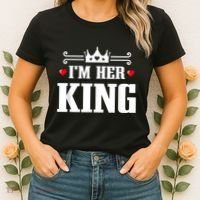 Valentines Couple Wedding Anniversary His Queen Her King Women's T-Shirt thumb 2