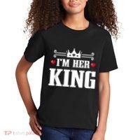 Valentines Couple Wedding Anniversary His Queen Her King Kids T-Shirt thumb 2