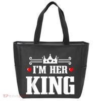 Valentines Couple Wedding Anniversary His Queen Her King Tote Bag thumb 0