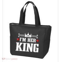 Valentines Couple Wedding Anniversary His Queen Her King Tote Bag thumb 3