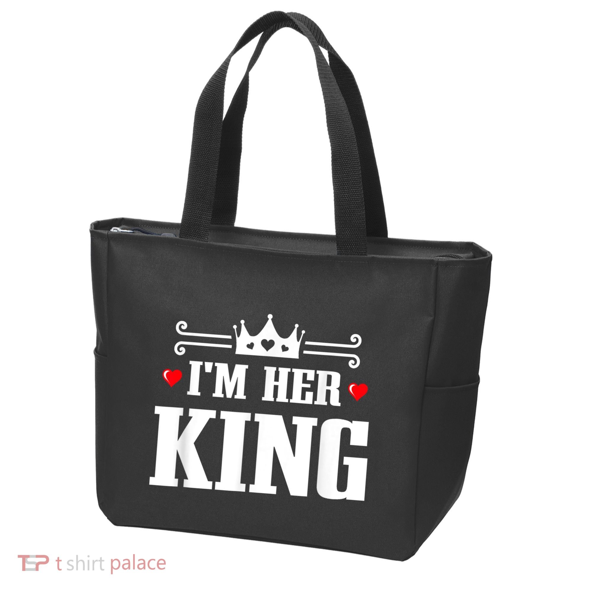 Valentines Couple Wedding Anniversary His Queen Her King Tote Bag