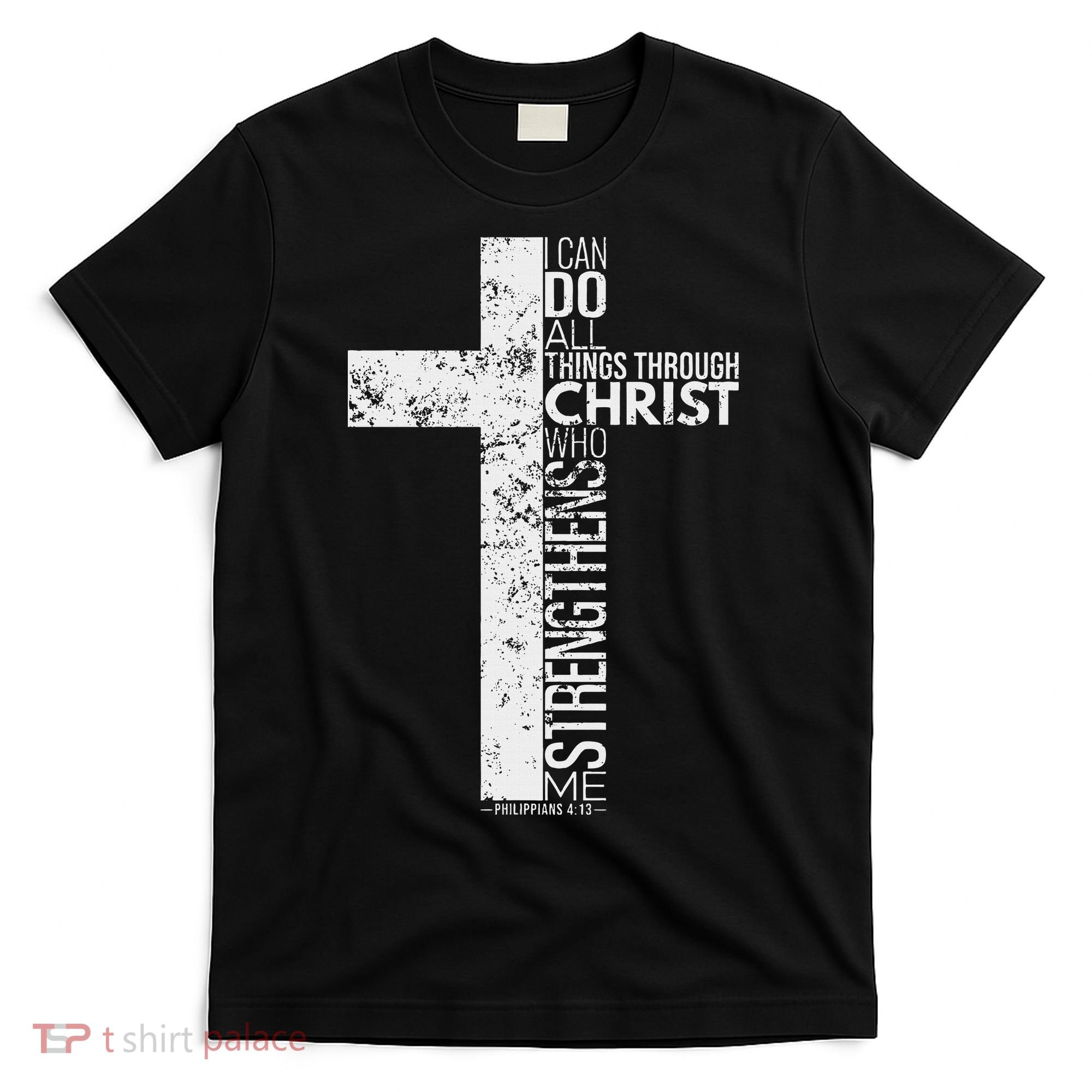 vintage Cross with Philippians 413 Christian  T-Shirt
