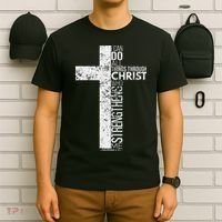 vintage Cross with Philippians 413 Christian  T-Shirt thumb 6
