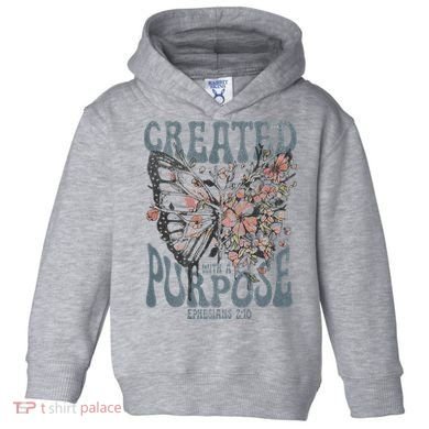 Vintage Created With A Purpose Butterfly Floral Toddler Hoodie