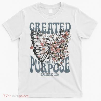 Vintage Created With A Purpose Butterfly Floral T-Shirt