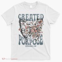 Vintage Created With A Purpose Butterfly Floral T-Shirt thumb 0