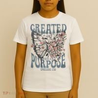 Vintage Created With A Purpose Butterfly Floral T-Shirt thumb 4
