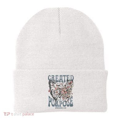 Vintage Created With A Purpose Butterfly Floral Beanie